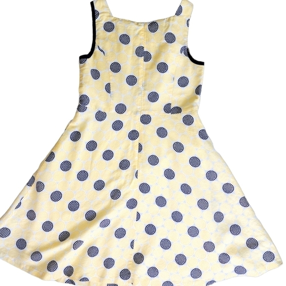 TALBOTS Kids Yellow Black Linen Blend Fit and Flare Dress - Picture 3 of 6